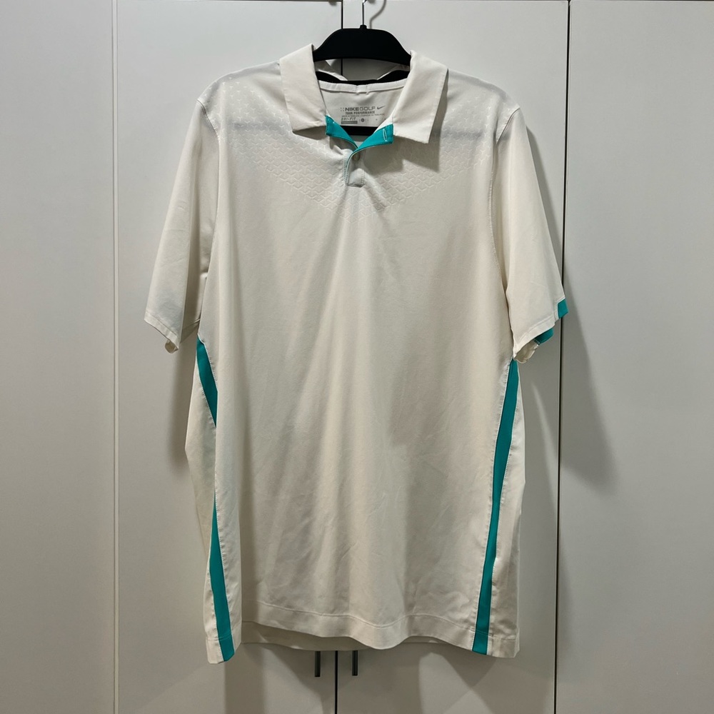 Nike Dri-FIT Men’s Golf Polo - White/Teal